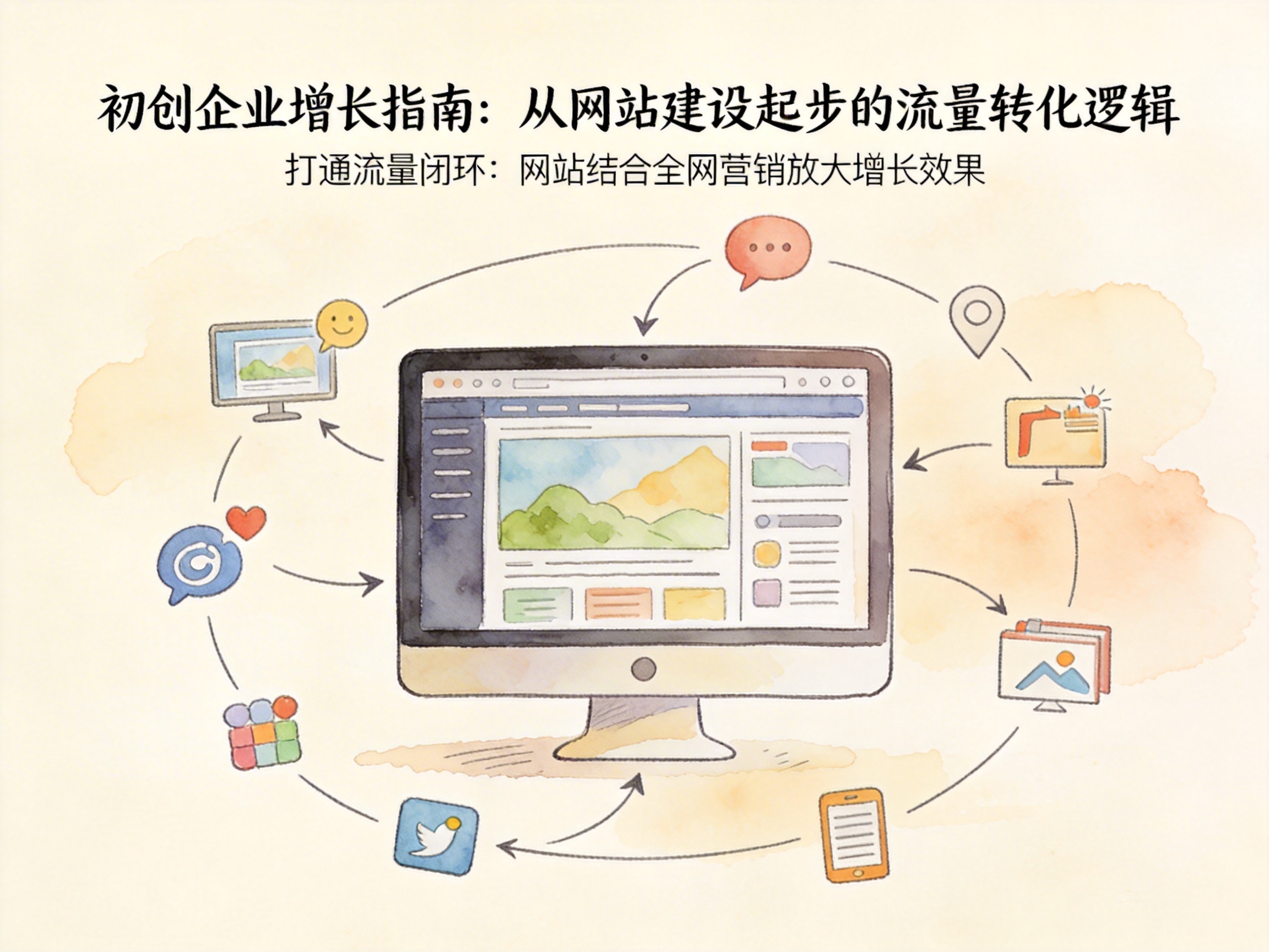 初创企业增长指南：从网站建设起步的流量转化逻辑