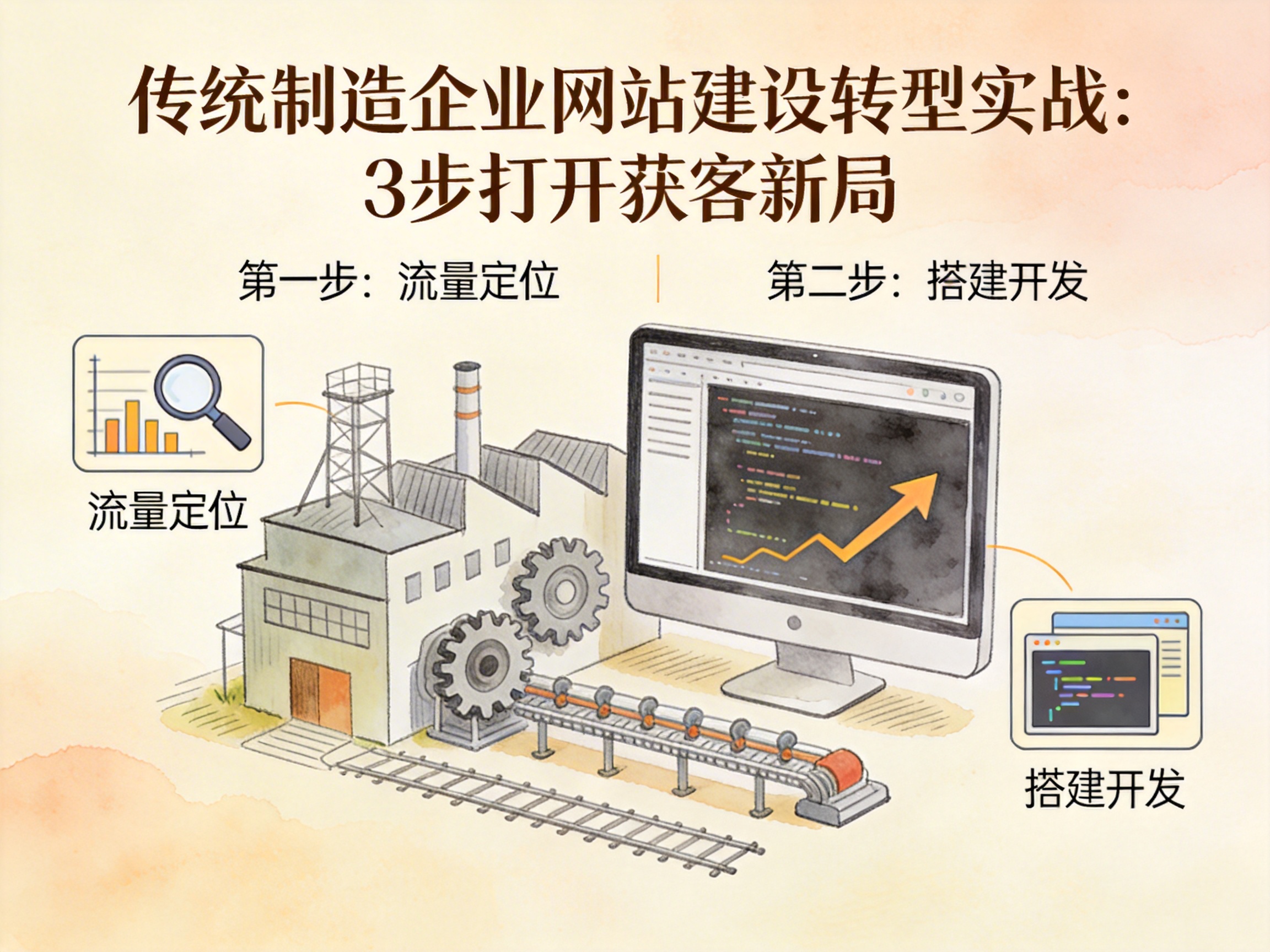 传统制造企业网站建设转型实战：3步打开获客新局