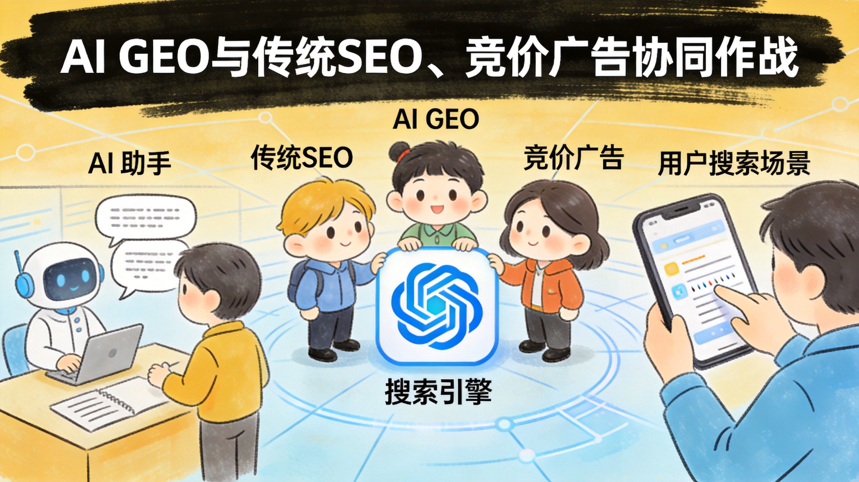 AI GEO协同概念图