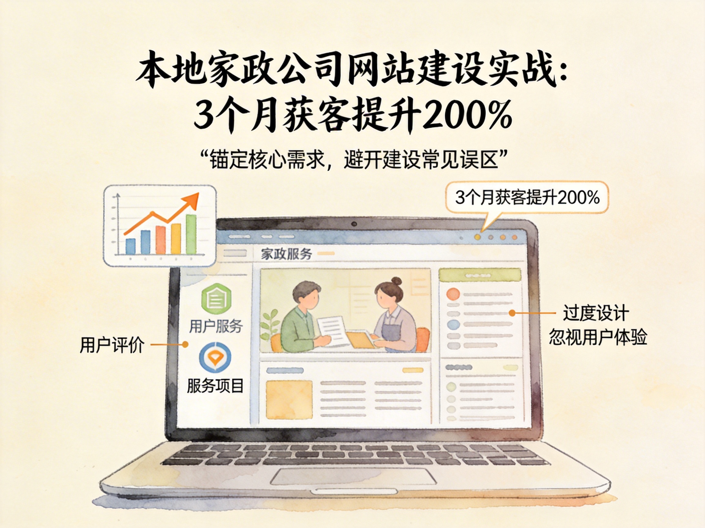 本地家政公司网站建设实战：3个月获客提升200% - 配图1