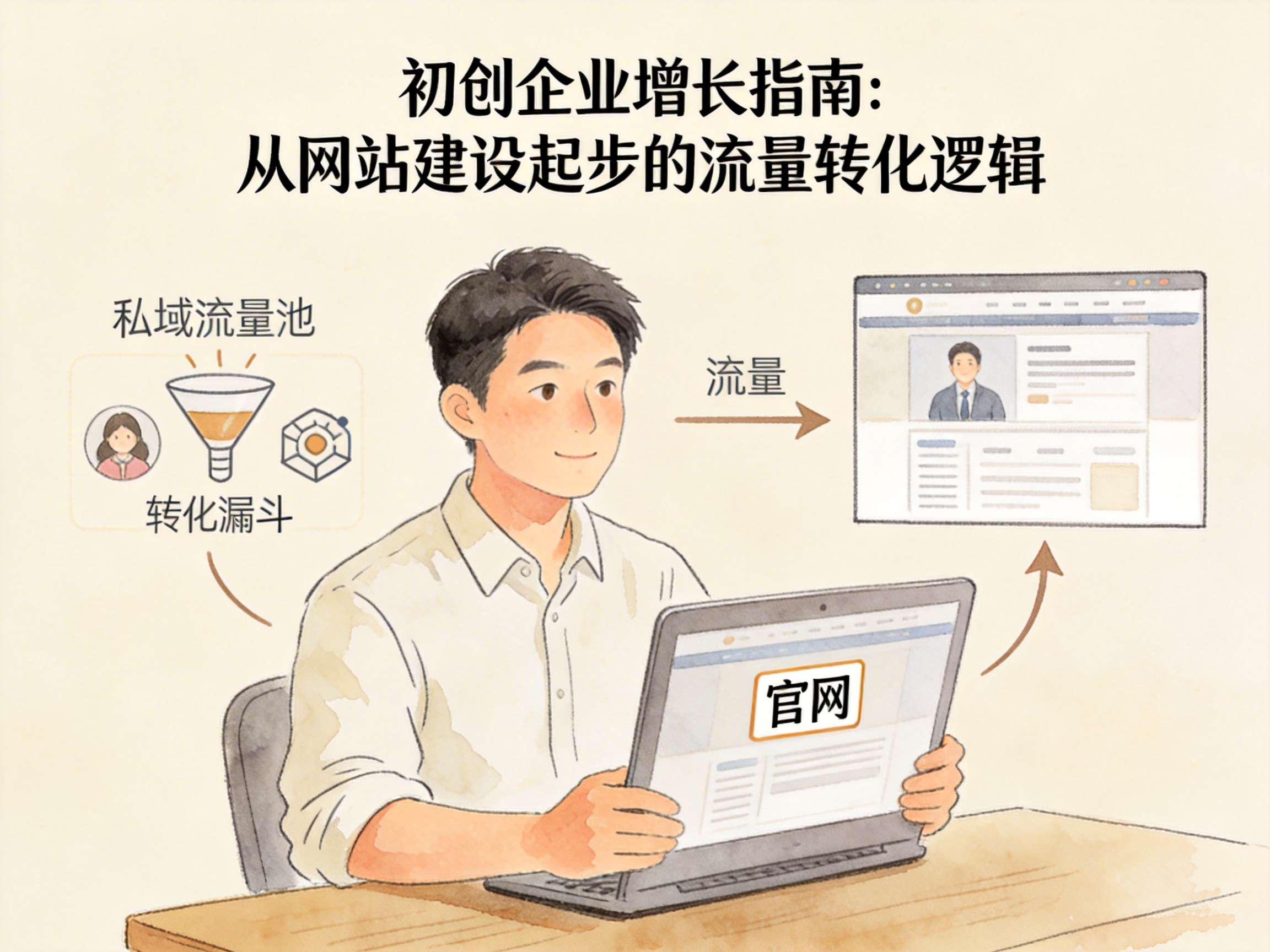 初创企业增长指南：从网站建设起步的流量转化逻辑