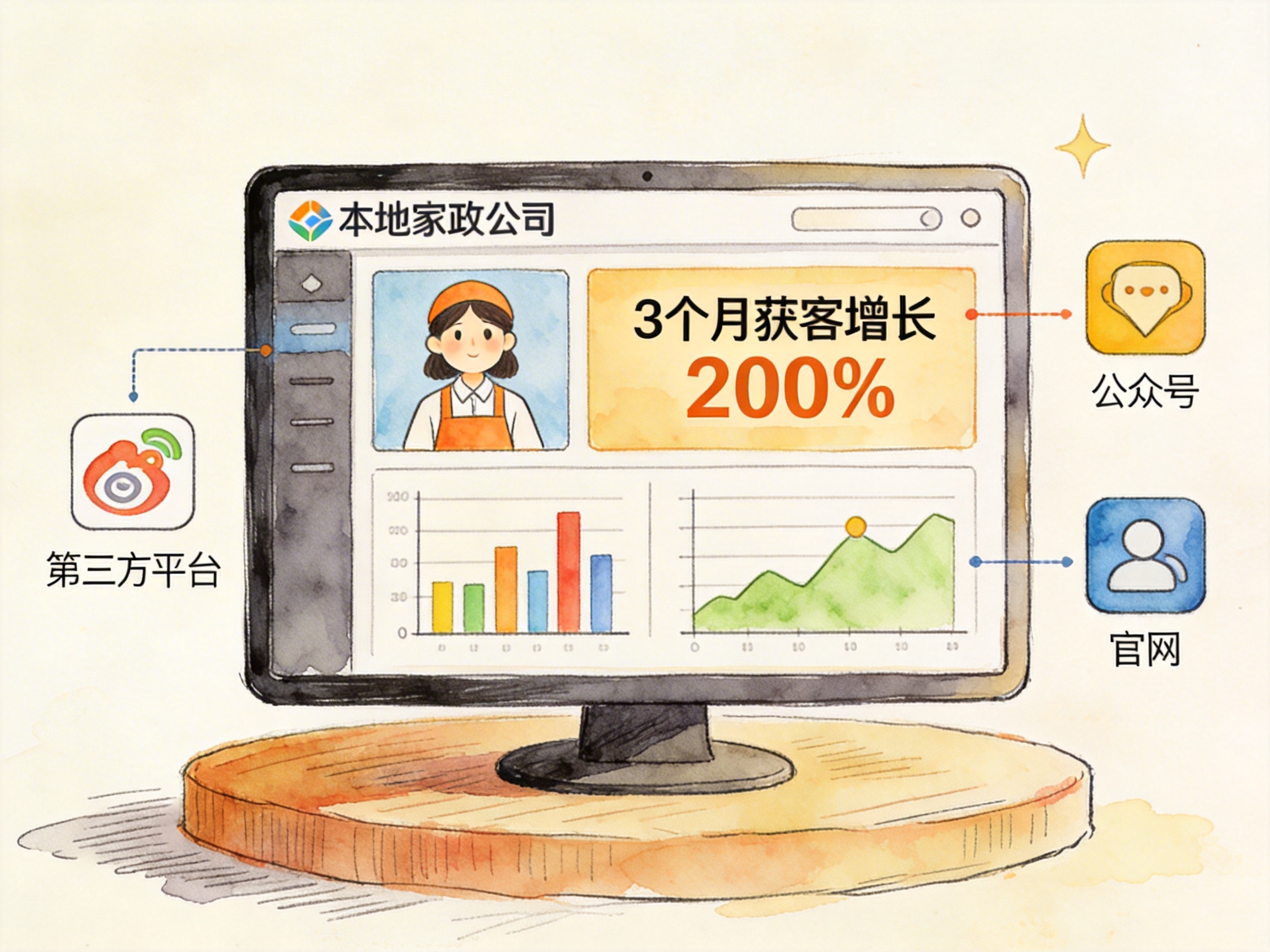 本地家政公司网站建设实战：3个月获客增长200%