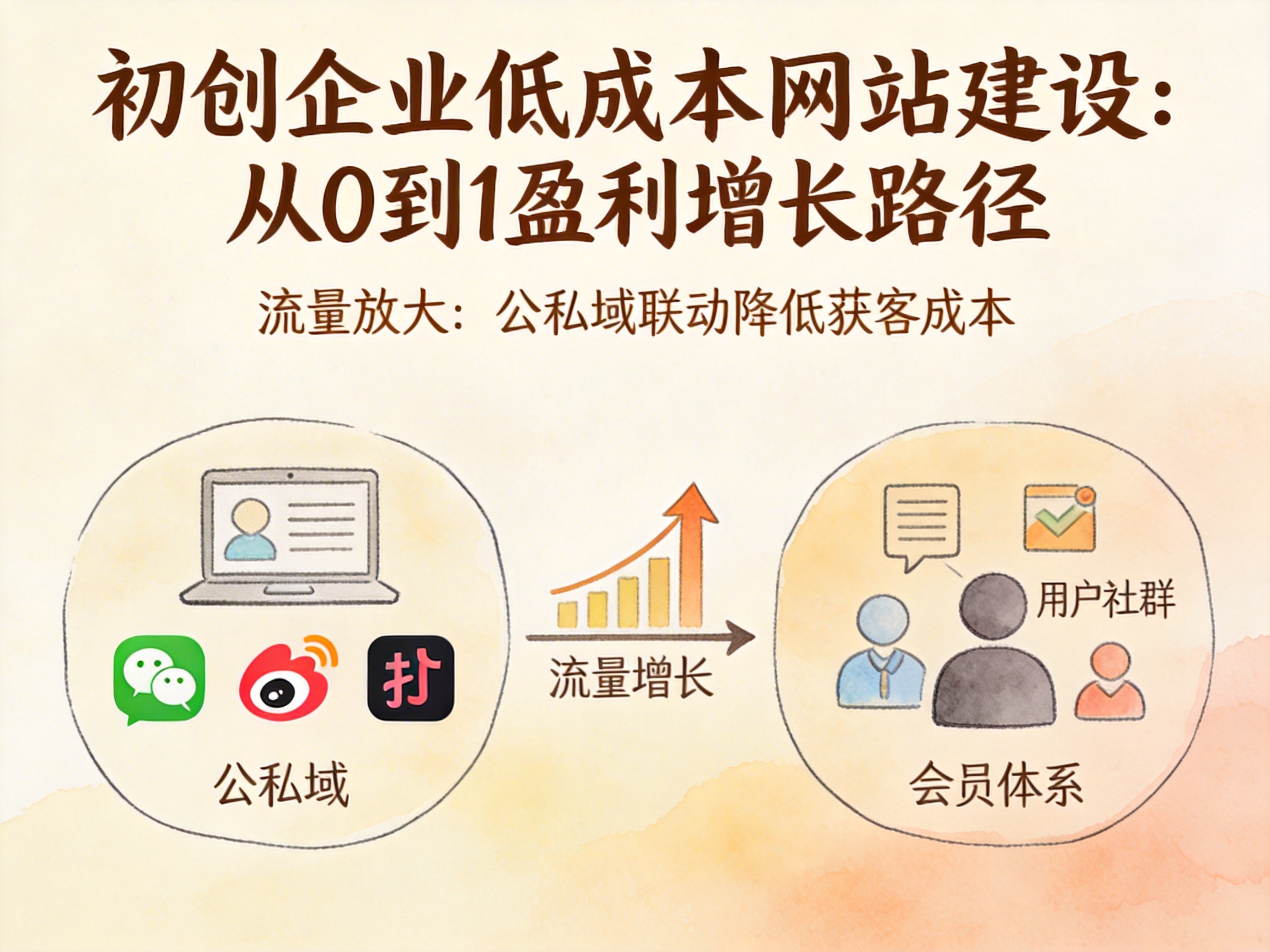 初创企业低成本网站建设：从0到1盈利增长路径