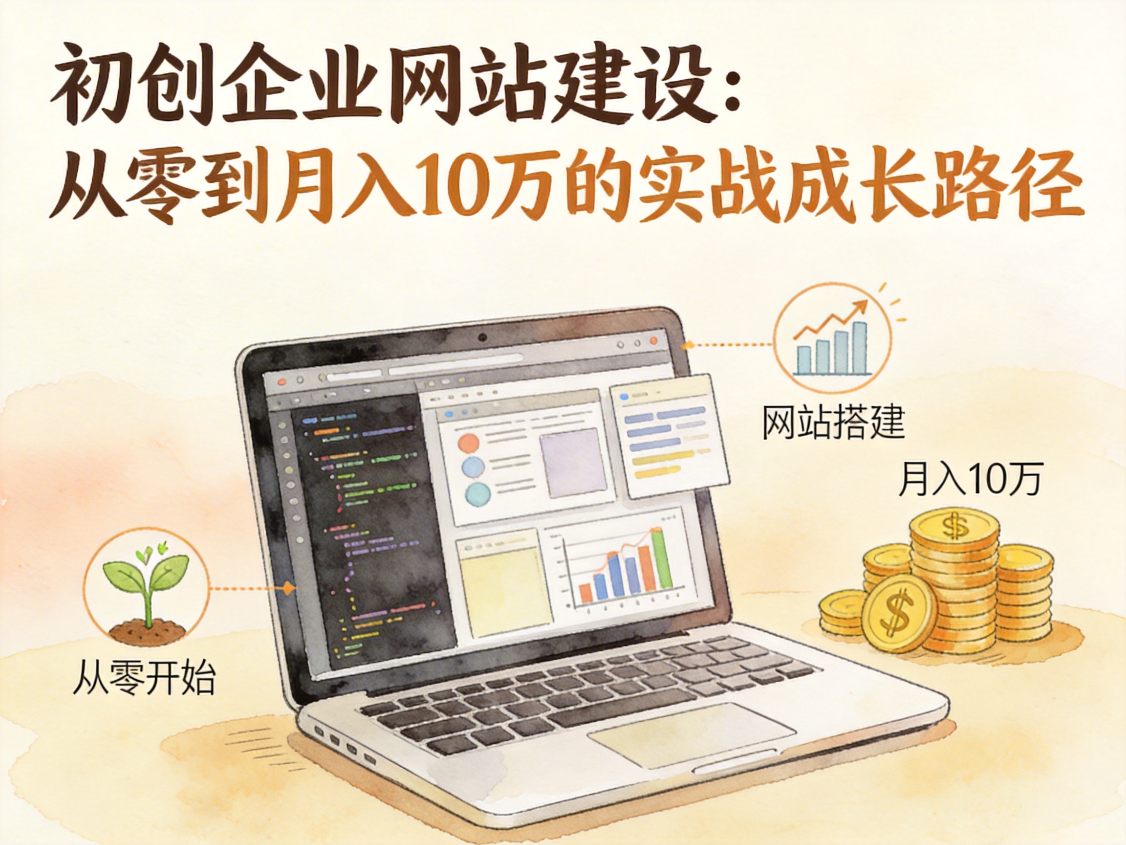 初创企业网站建设：从零到月入10万的实战成长路径 - 配图4